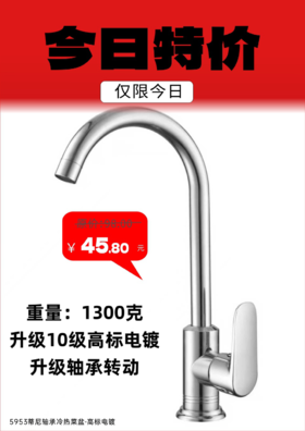 5953蒂尼轴承冷热菜盆-高标电镀