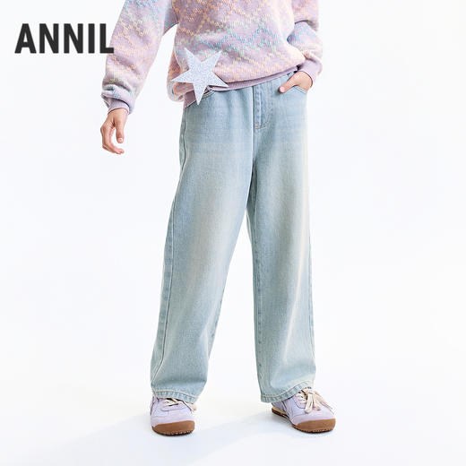 【实体店同款】女童全腰牛仔裤秋季新款安奈儿童装AG536168 商品图1