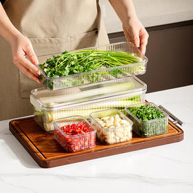 摩登主妇冰箱用收纳盒葱姜蒜整理盒食品级厨房专用备菜神器保鲜盒