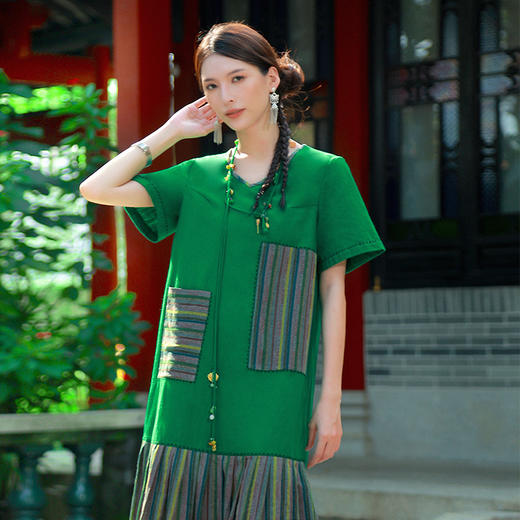 【夏季新品】碧野耕烟民族风短袖连衣裙 | 现货加急发 商品图3