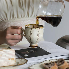 【釉料升级】崧 凤慈 琥珀釉系列 高足 手握咖啡杯 盘 日用 咖啡 茶具