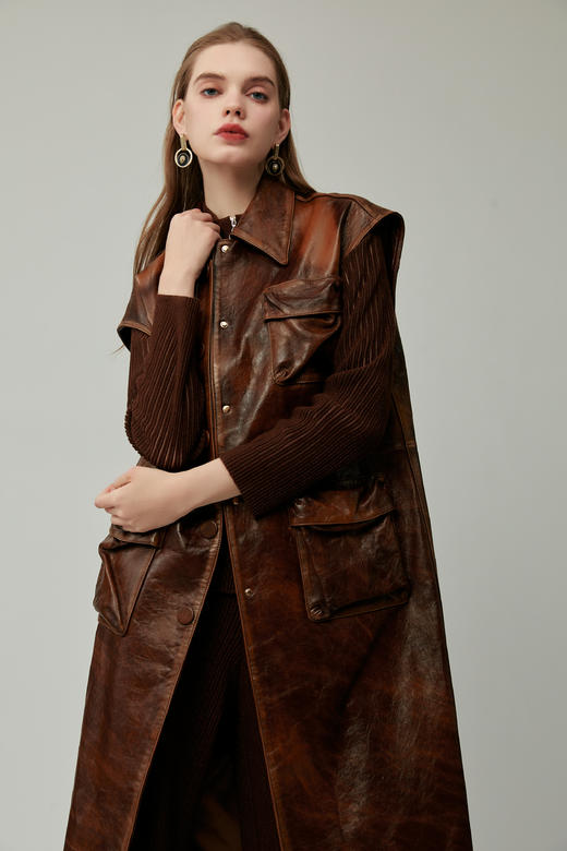 SAFICOO 飒爽摩登 做旧复古款时尚马甲 商品图4