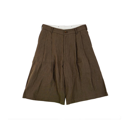 山也 郝 日晒亚麻阔腿中裤 商品图0