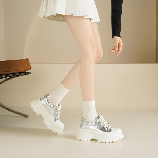 Westory2025年秋季厚底系带运动鞋板鞋休闲深口单鞋S25CM76471 商品图6