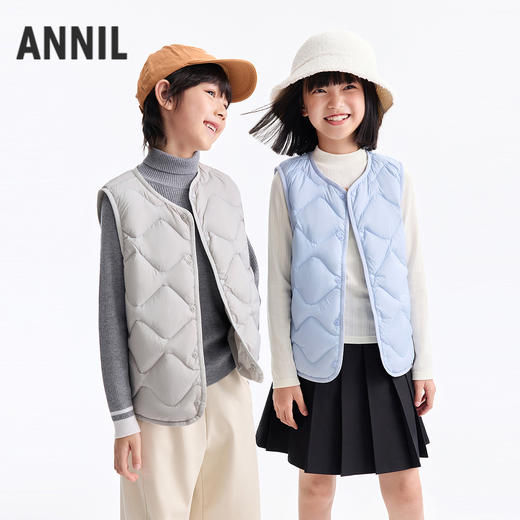 【校服内胆神器】男女童轻盈保暖羽绒马甲5~15℃空气系列冬季新款安奈儿童装EM542636 商品图1