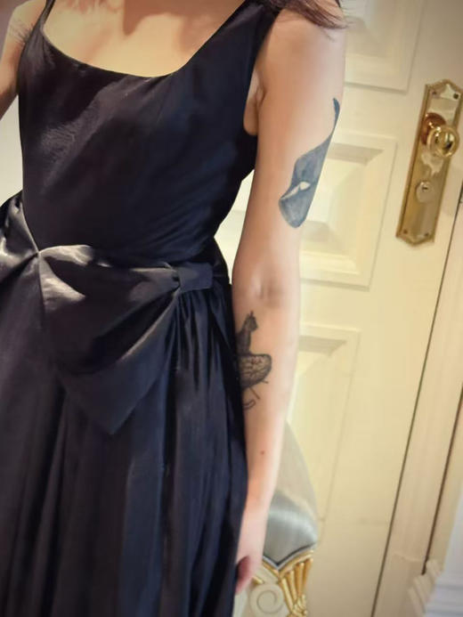 DUO智仙生 黑标 蝴蝶结圆舞曲黑色吊带舞会连衣裙 商品图0