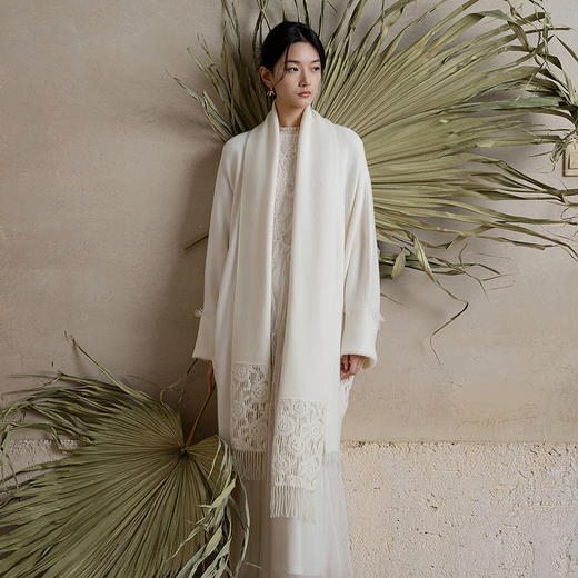 【林栖设计小店】（现货）绵羊毛毛织外套镂空仿手钩花流苏2025秋冬新款长袖毛衣女1954007 商品图2