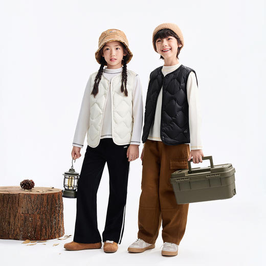【校服内胆神器】男女童轻盈保暖羽绒马甲5~15℃空气系列冬季新款安奈儿童装EM542636 商品图3
