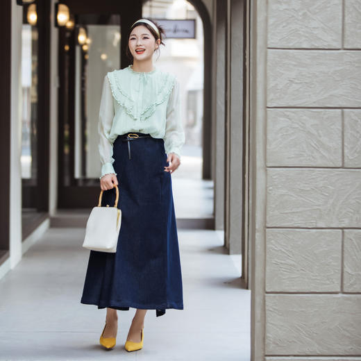 【林栖设计小店】（现货）优雅半身裙不规则百搭气质宽松显瘦2025秋冬新款裙子女1954011 商品图0