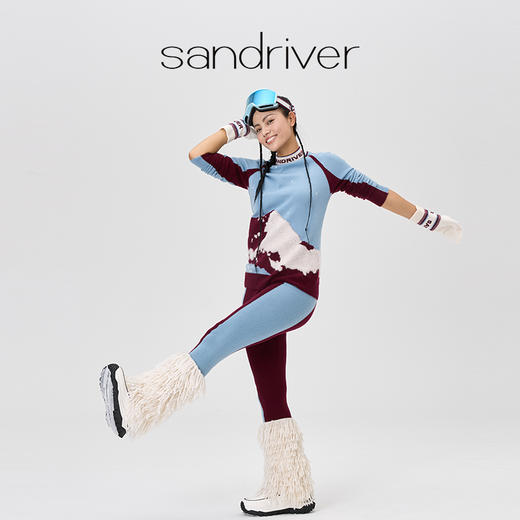 羊绒撞色紧身裤  SJF97K284N 商品图4