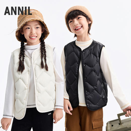 【校服内胆神器】男女童轻盈保暖羽绒马甲5~15℃空气系列冬季新款安奈儿童装EM542636 商品图0