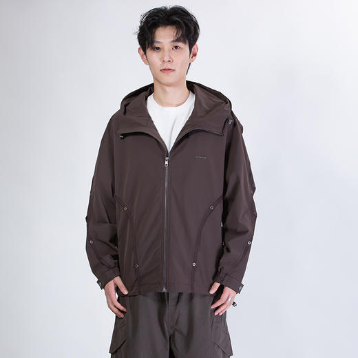 DRONKOO 2025 连帽左金属标袖子口袋织带金属扣微阔中厚夹克 商品图1