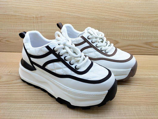 豪行女鞋24109029平底系带松糕厚底休闲运动单鞋 商品图2