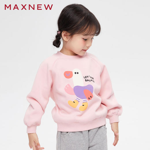 【门店同款】马恩MAXNEW童装冬女童卫衣加厚圆领套头上衣卡通印花 商品图2
