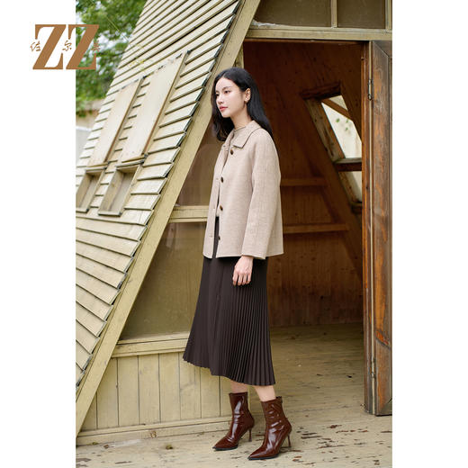 佐尔美冬季上新时尚气质羊毛双面呢中褛外套女M44SM07 商品图2