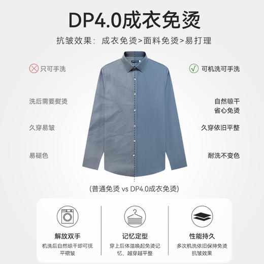 十如仕100%新疆长绒棉经典免烫长袖衬衫-301-04 商品图7