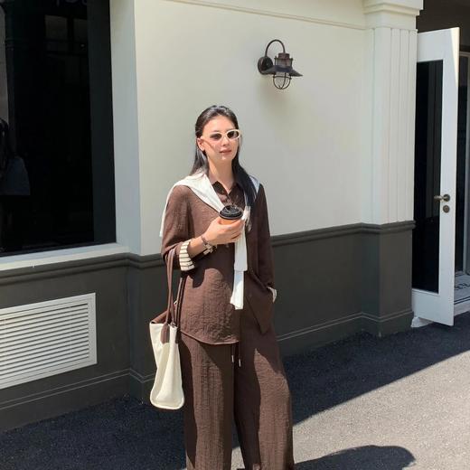 N°28 2025早秋新款设计师针织百搭秋季长袖衬衫长裤套装 885382ZT70 商品图2