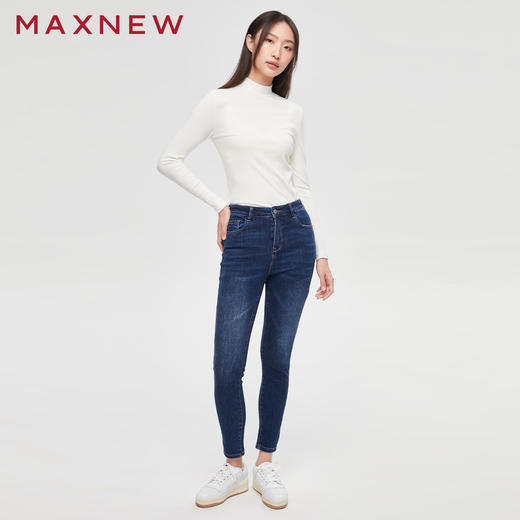 【门店同款】马恩MAXNEW女装素色长袖T恤秋冬高领内搭上衣纯色保 商品图4