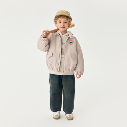 【无氟防泼水】马克珍妮男童复古趣味工装夹克2025年秋冬新款551351 商品图2