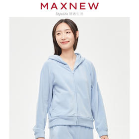 【门店同款】马恩MAXNEW女装家居上衣秋冬新款连帽开衫休闲宽松居