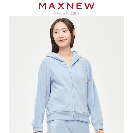 【门店同款】马恩MAXNEW女装家居上衣秋冬新款连帽开衫休闲宽松居 商品图0