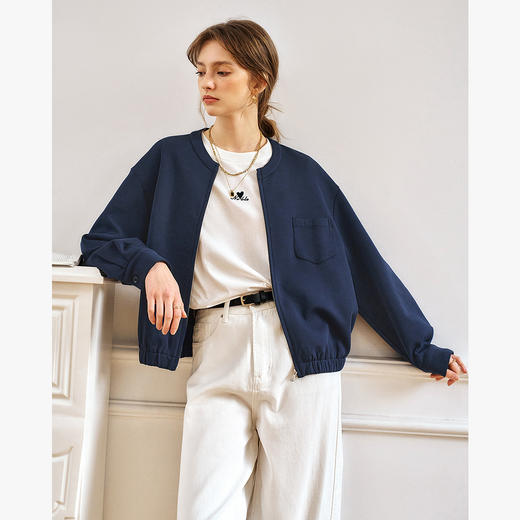 OLrain欧芮儿美式短外套女秋季2025年新款休闲百搭软糯开衫上衣 商品图0