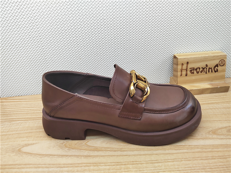 豪行春季女单鞋23138995时尚简约百搭皮鞋乐福鞋