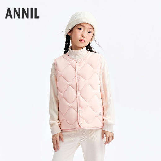 【校服内胆神器】男女童轻盈保暖羽绒马甲5~15℃空气系列冬季新款安奈儿童装EM542636 商品图2
