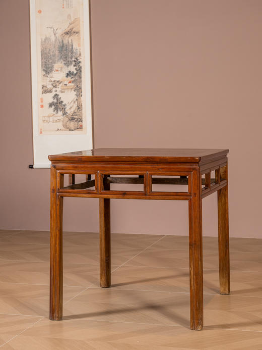 清	黄花梨劈料直枨矮栳文房桌 商品图1
