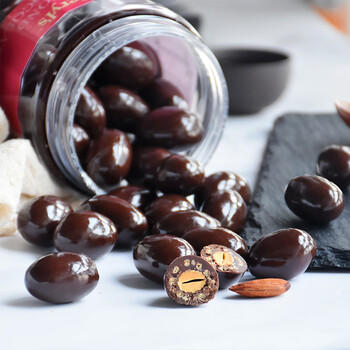 倍乐思（Beryl's）扁桃仁夹心黑巧克力豆 约58颗380g 进口休闲办公出游零食生日礼物 /休闲食品 /巧克力 /果仁巧克力 商品图2