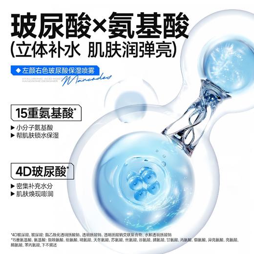 💥【59元任选2件】左颜右色玻尿酸保湿喷雾水150ml 保湿补水舒缓控油改善泛红爽肤喷雾湿敷 商品图4