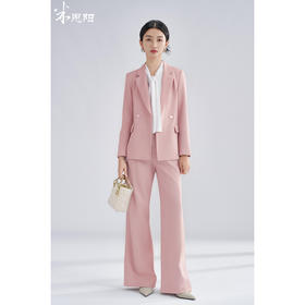 米思阳2026春季职业通勤风OL时尚套装修身西装外套阔腿西装裤两件套女4370