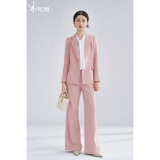米思阳2026春季职业通勤风OL时尚套装修身西装外套阔腿西装裤两件套女4370 商品图0