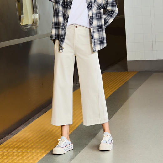 半身缘女裤 秋季质感百搭通勤宽松舒适显瘦九分裤253102U30320014 商品图2