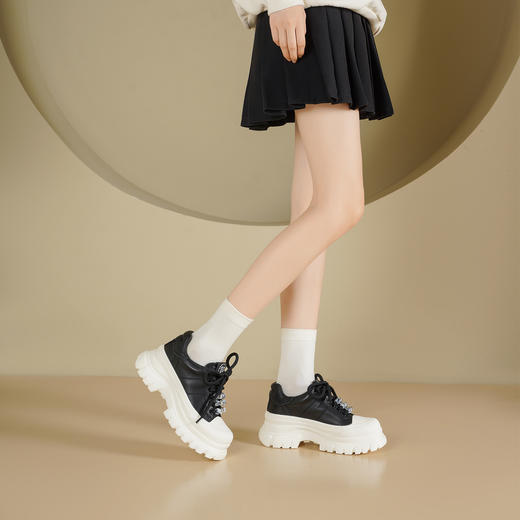 Westory2025年秋季厚底系带运动鞋板鞋休闲深口单鞋S25CM76471 商品图5