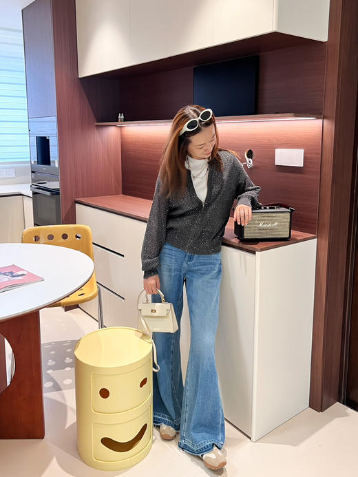 2508415    特种纱 棉羊毛 珠片镂空开衫 商品图5