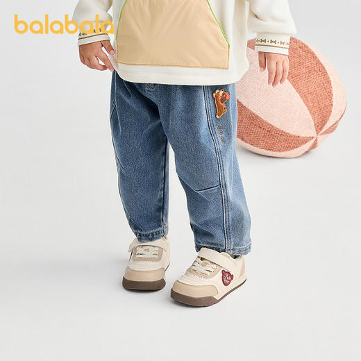 巴拉巴拉儿童牛仔裤男女宝宝长裤宽松2025冬季新款潮 商品图0