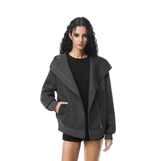 FDR官方店 不对称门襟空气层连帽卫衣外套男女秋季情侣装宽松上衣 商品图1