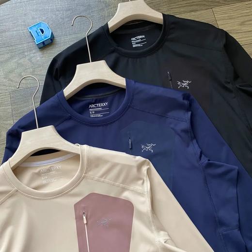 袅家户外男士运动健身休闲弹力超柔轻量抓绒打底衫长袖T恤 商品图3