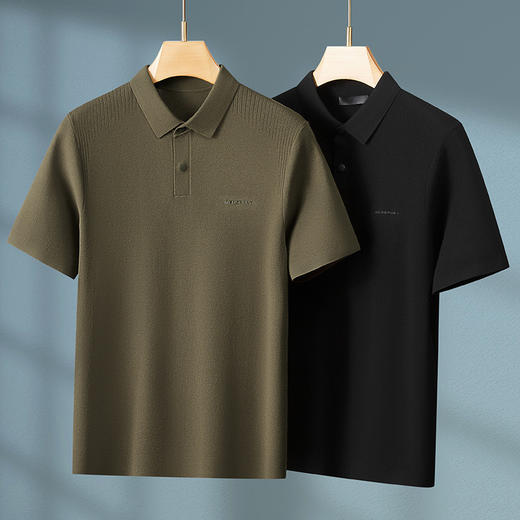 【丝光羊绒】【DKP】大依优型丝光羊绒云感POLO衫绵羊毛短袖男士秋季新款保暖时尚男大码针织POLO衫加肥丝光肥佬短袖毛衣7A抗菌 商品图7