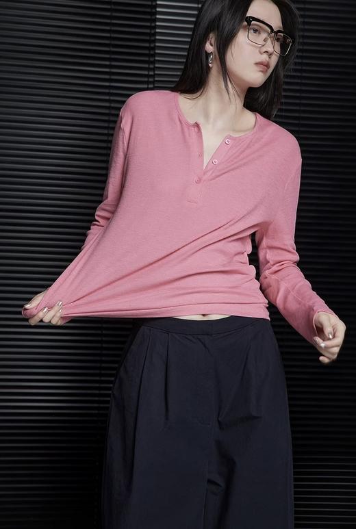 直发【JS3692836 】进口优可丝~ 树莓粉长袖气质针织衫上衣 商品图7