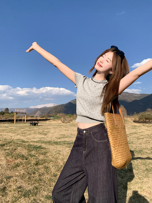 【129元任选2件】现货！2色针织波点短袖 商品图6