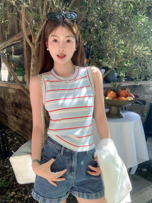 【129元任选2件】现货！2色高腰双扣牛仔裤宽松a字短裤 商品图8