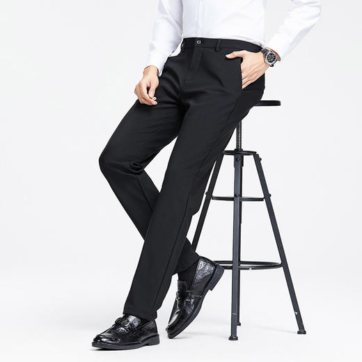 罗蒙男士春秋休闲裤通勤百搭男商务职场西裤弹力直筒舒适长裤男 商品图1
