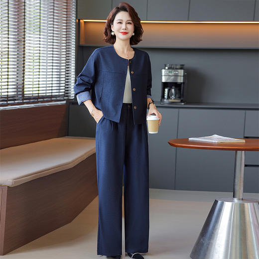 FW 8523小香风套装两件套小西装外套上衣阔腿裤 商品图0