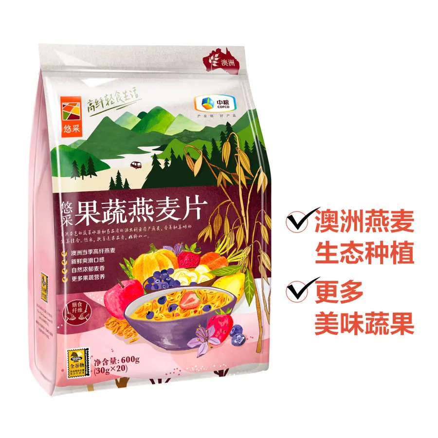 中粮悠采 果蔬燕麦片600g