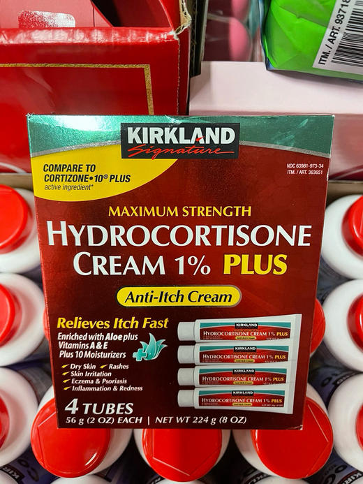 家庭必备品 【美国直邮特价198元/4支装🉐 包税包邮到手】成人以及2岁以上儿童可用！美国直邮Kirkland Signature Hydrocortisone1%PLUS柯克兰软膏4支装 商品图2