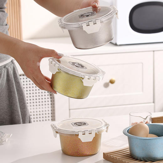 【纯钛圆形保鲜盒】食品级全钛保鲜盒圆形带盖密封家用冰箱收纳盒小容量防漏两用 商品图9