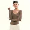 Ariseism 美式复古短款U领长袖T恤女秋季新款修身上衣 商品缩略图2