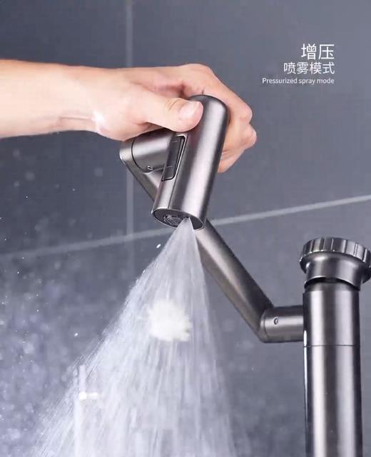 SQ：6042 哈登全铜招财猫龙头-枪灰 商品图5